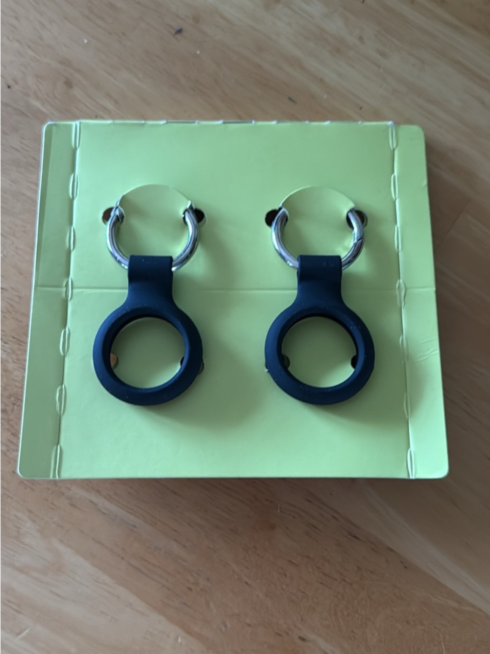 Black Silicone Keyring AirTag Holder - 4 Pack